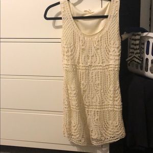 Cream lace tank dress